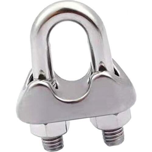 Wire Clamp Wire Clamp Stainless Steel 20mm Wire Clamp, Corrosion Resistant, Silver