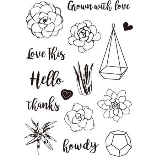 Clear Stamps Grown With Love Transparent Stamps For Scrapbooking and Cardmaking