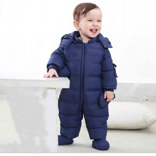 The Newborn Male and Female Infants Climb Down Jacket Down Baby Clothes Children Space Suit Piece Romper