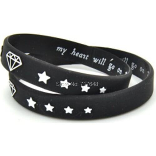 300pcs my heart will go on wristband silicone bracelets free shipping by FEDEX