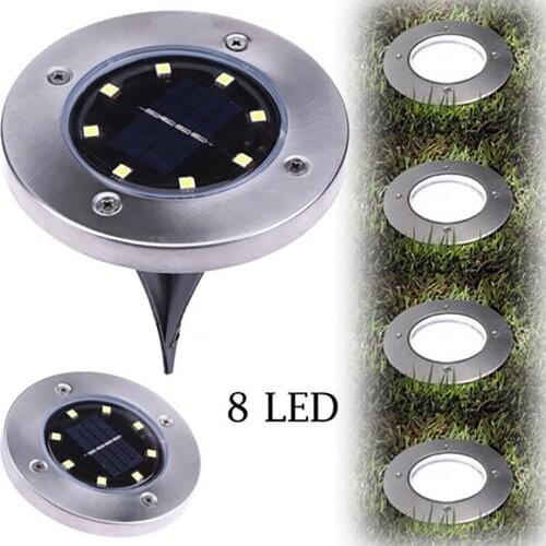 8 LED Solar Powered Ground Light Solar Power Buried Light Under Ground Lamp Outdoor Path Way Garden Decking Solar LED Light