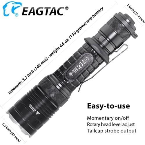EAGTAC T25C2 1350 Lumens Tactical LED Flashlight Gun Mount for Hunting Replaceable Module IR UV Green Red Torch Multi Mode