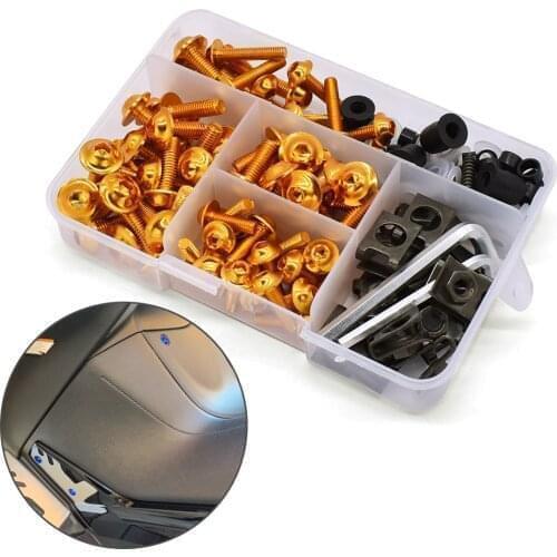 Universal Motorcycle Fairing Screw Spring Bolts Kit Body Fastener Clips For Honda PCX 125 150 KAWASAKI Versys 650 KLZ1000 Z400