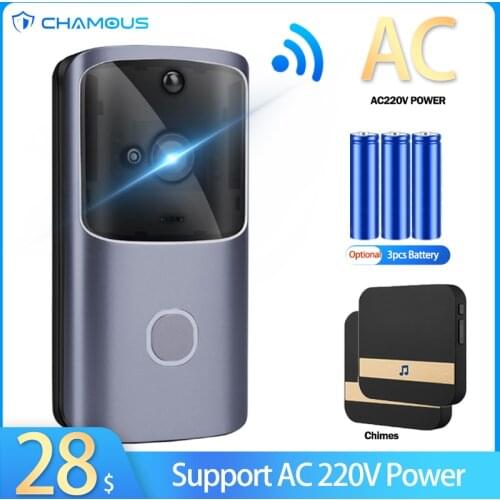 WIFI Doorbell Smart Home AC Power Wireless Video Door Bell Camera Security Video Intercom 720P HD Battery Power Surveillance