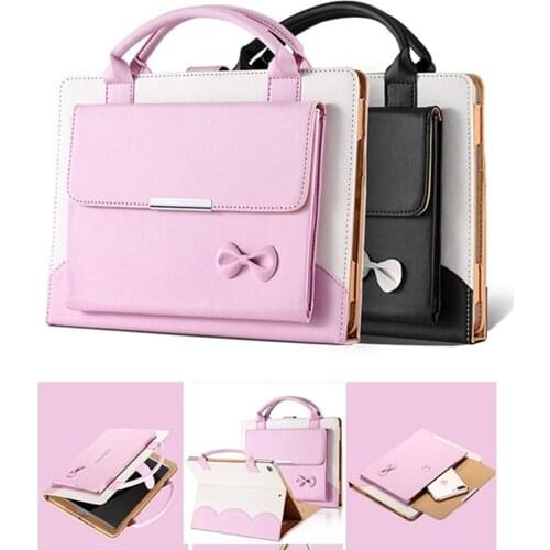 XINGDUO For Apple New iPad 9.7inch 2017 & 2018 PU leather stand Bow handbag Smart Cover Case for iPad A1822 A1823 A1893