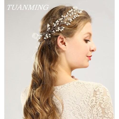 Pearl Headband For Women Wedding Pearl Headband Bride Hair Band Headpieces Princess Bride Wedding Hair Jewelry