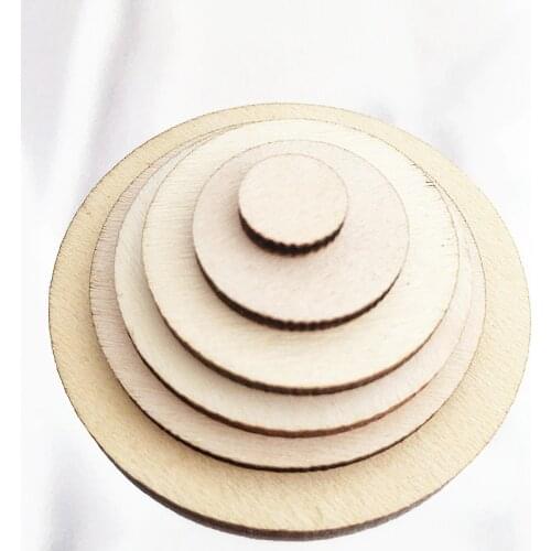 1-10 cm wooden round slice Plywood chips Laser cut wood for DIY Unfinished natural wood color craft