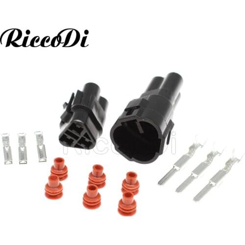 1-20Sets Black Sumitomo MT 2.2 Series Sealed Male Female 3 Pin Way Waterproof Automotive Connector Yamaha 6187-3231 6180-3241