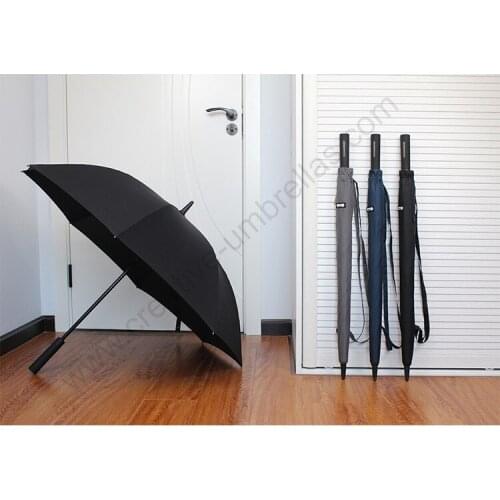 114cm auto open antique anti-thunder fiberglass business windproof umbrella carrying belts waterpoof car commercial parasol