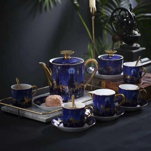 High Quality 16PCS Coffee or Tea Set With Box Nordic Kitchen Home Party Tableware Decor Cup Saucer Luxury Wedding Birthday Gifts