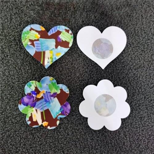 2/4/10 Pcs Color Printed Womens Invisible Breast Lift Tape Overlays on Bra Nipple Stickers Chest Stickers Adhesivo Bra Covers