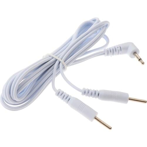 2 Way Electrode Lead Wires Connecting Cables Massager Electrode Wire Plug for Digital TENS Therapy Machine Braces Supports 1PCS