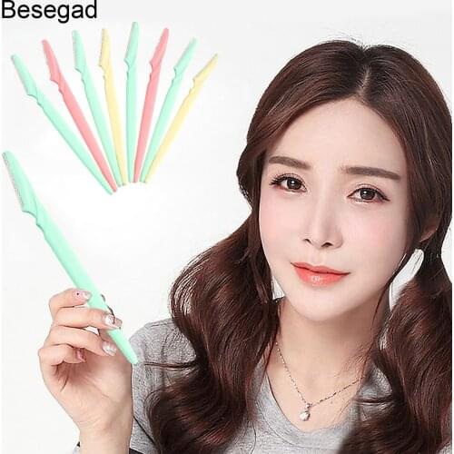 24PCS Women Eyebrow Trimmers Facial Face Razor Eyebrow Trimmers Blades Shaver Knife Blade Eye Brow Shaping Hair Remover Tools