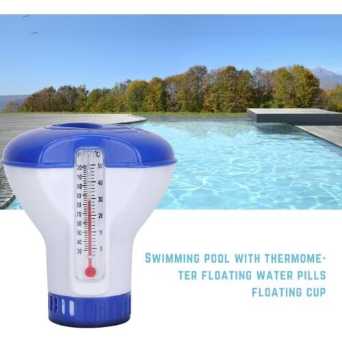 5 Inch Swimming Pool Floating Chemical Chlorine Dispenser with Thermometer Disinfection Automatic Applicator Pump