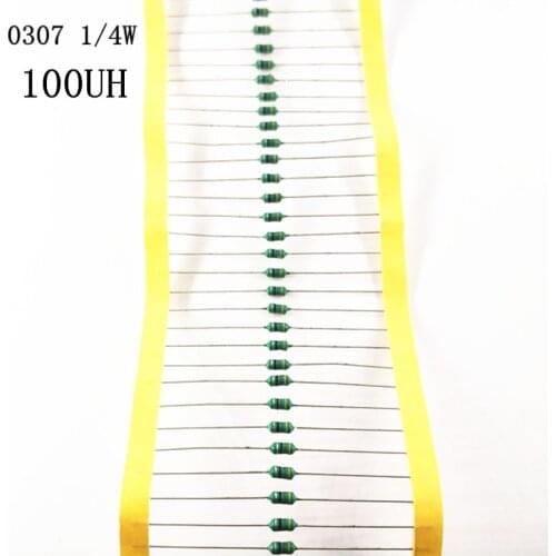50pcs/LOT 1/4W color ring inductor 100UH 0307 0.25W inductance