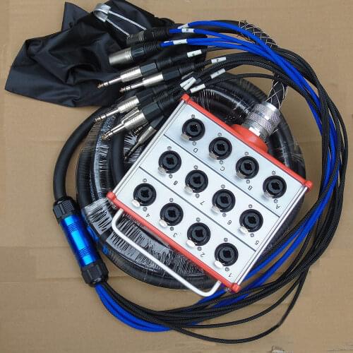 KUILONG Pro Audio 12 channel Stage Snake Cable with XLR COMBO JACK BOX 30Meter