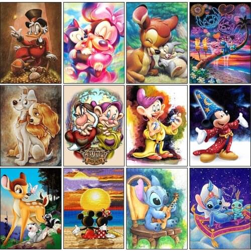 Hot Sale Diamond Embroidery Disney Mickey Stitched Moon 5D Diamond Painting Cross Stitch Mosaic Wall Decoration Gift New Product
