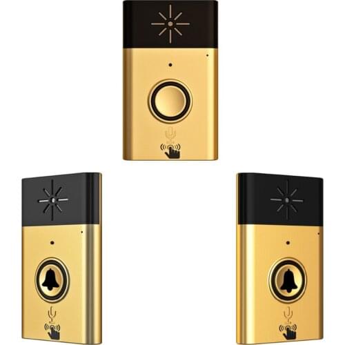 XINSILU New Arrival Digital Wireless Audio Doorbell,home security intercom system doorphone Gold color 2outside bell+1inner bell