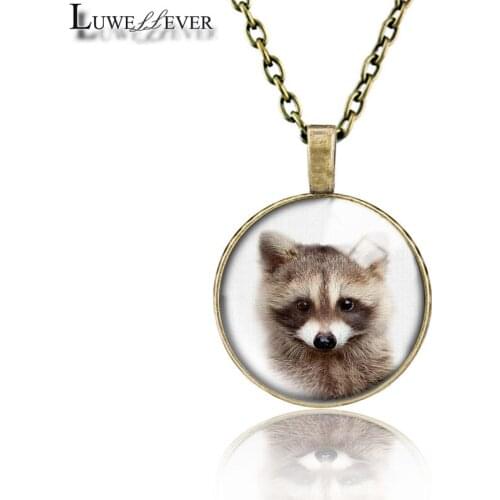 Animals Necklace 681 25mm Bronze 30mm Wood Rhinestone Double-sided Moon Round Glass Pendant For Women Gift