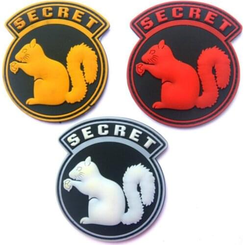 Top Secret Squirrel 3D PVC Epoxy Armband Tactical Army Morale Badge Outdoor Sports Badge Clothes Backpack Hat Decoration