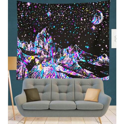 Line mountain moon star Indian Mandala Tapestry Wall Hanging Bohemian Gypsy Psychedelic Tapiz Witchcraft Tapestry