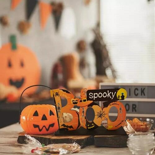 Halloween lamp Halloween Skull Pumpkin Shaped Artware Desktop Decor with Lamp Party & Holiday DIY Decorations