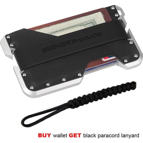 ZEEKER New Aluminum Rfid Card & Id Holders Small Men Wallets Case Fashion Leather Purse