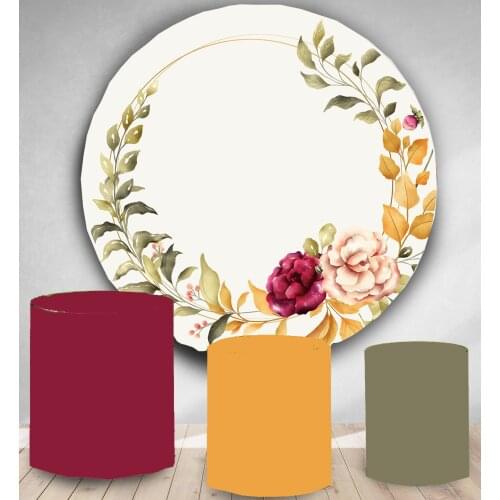 Circle backdrop round background wedding flower bridal shower birthday party decor baby shower cake candy table cover YY-124