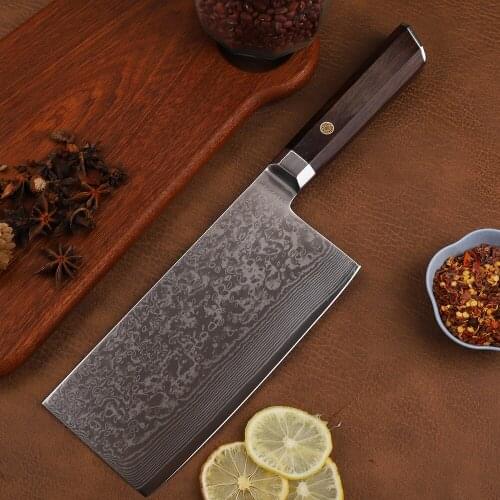 VG10 Damascus Steel Blade XIANGZUO Red Sandalwood Handle Kitchen User External Cut Meat, Vegetables and Fruits EDC Utility Knife