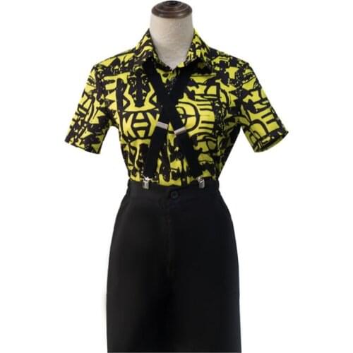2021 Hot Selling Cosplay Stranger Things Season 3 Eleven Costume Shirt Blindfold Suspender Summer T-shirt Cosplay Costume