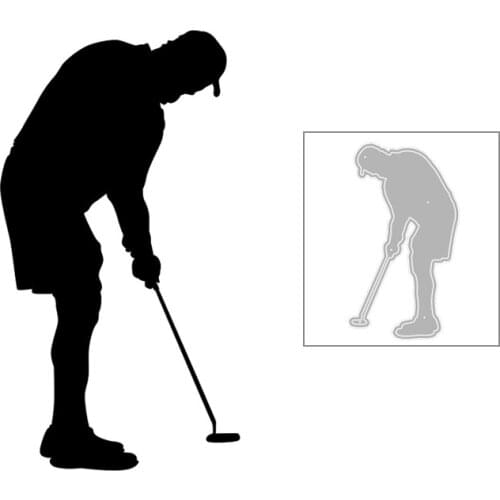 2020 New Hot DIY Back View Shorts Cap Boy Play Golf Ball Cue Embossing Metal Cutting Dies and For Scrapbooking Foil No Stamps