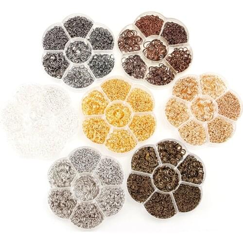 New 1450pc Mix Size 3/4/5/6/7/8/10mm Open Jump Rings Single Loops Antique Bronze Split Ring Connectors For Jewelry Making