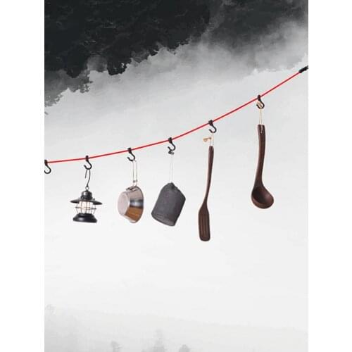 Travel Clothesline Adjustable Clothesline with 8 Hooks for Indoor Outdoor Nylon Rope Drying Clothes Hangers Washing Lines 4.3M