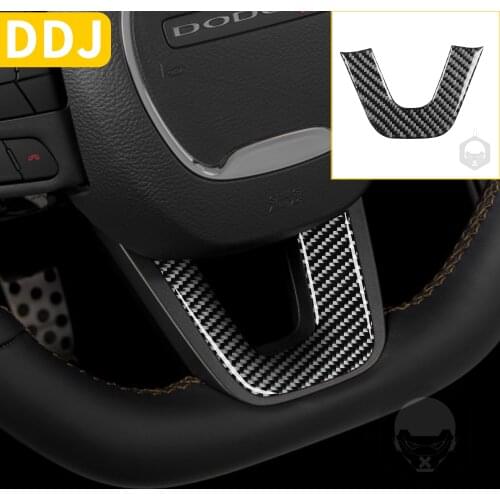 Carbon Fiber Steering Wheel Below U Frame Cover Sticker For Dodge Charger LD 2015+ SE RT Interior Tuning Car Accessories