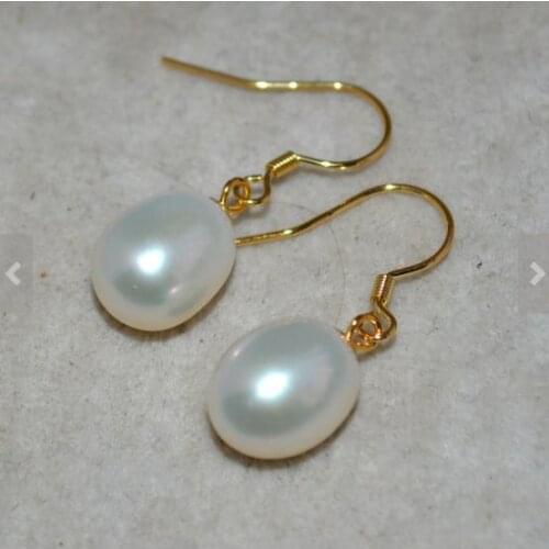 New Classic Favorite Pearl Jewelry White Freshwater Dangle Pearl Earring Gold Color Silvers Hook Fine Women Wedding Gift