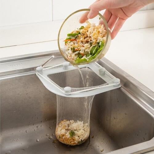 Kitchen Sink Drain Garbage Bag 30PC Filter Pocket With Storage Rack Sink Leftovers Slag Collect Mesh Anti-blocking Filter Mesh