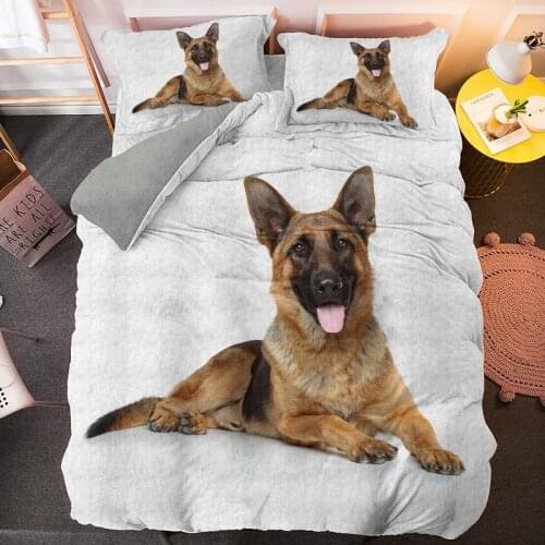 Funny Pet Dog Bedding Sets Animal Printing Comforter Duvet Cover Set Single Double King Queen Size Bedclothes Drop Shipping