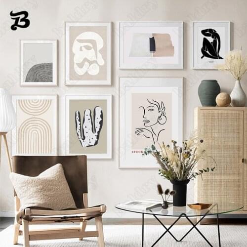 Modern Abstract Sexy Woman Geometric Pattern Style Wall Art Canvas Painting Poster and Print Pictures for Living Room Home Decor