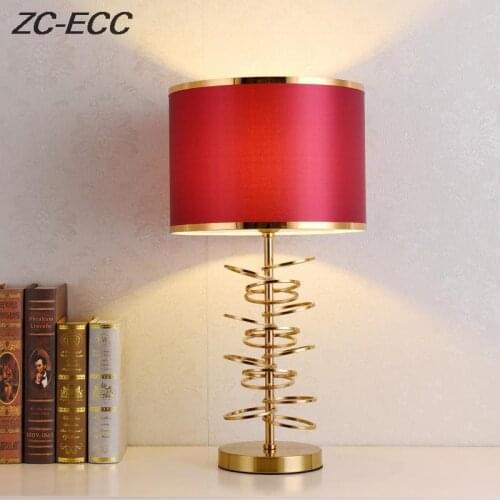 ZC-ECC Modern table lamp American decoration home European simple living room Nordic bedroom bedside lamp Free Shipping