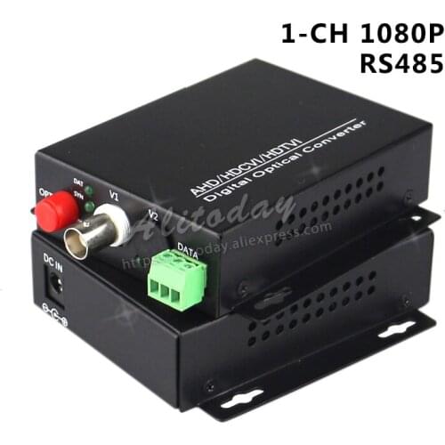 1 CH 1080P Fiber optical converter coaxial HD video AHD CVI TVI video fiber optic transmitter with reverse RS485 data