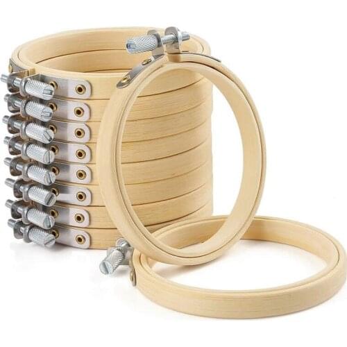 10 Pcs 5"(13 cm) Embroidery Hoop, Bamboo Hoop,Cross Stitch Hoop, Hoop for Hand Embroidery, Embroidery Display, Smooth, no Burr