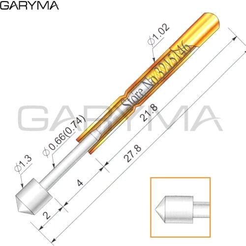 100Pcs PM75-E2 Dia 1.3mm Spring Test Probes Pogo Pin Length 27.8mm Stroke Spring Froce:120g Tool
