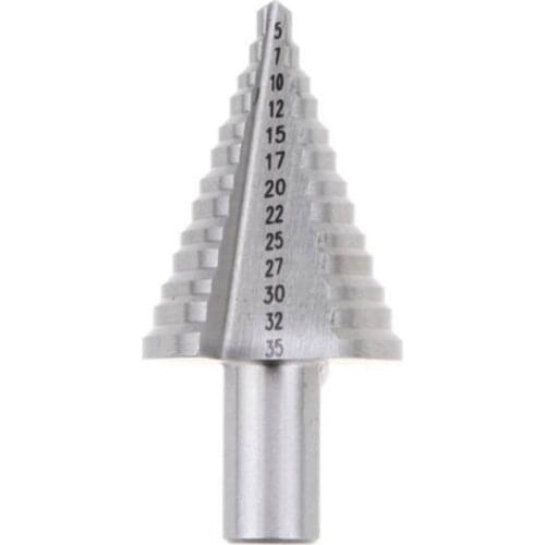 13 Step HSS Spiral Grooved Conical Cone Drill Bit Hole Cutter Tool Triangle Round Shank 5-35mm
