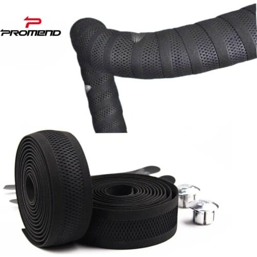 2M PU Road Bike Adhesive HandleBar Tape Leather Anti-slip Bicycle Strap MTB Cork Handlebar Tapes Bar Plugs Mountain black belt