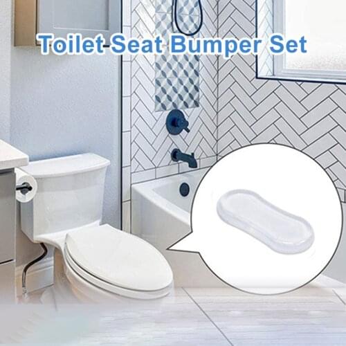 4Pcs/Set Bathroom Hardware Bidet Toilet Seat Lid Bumpers Strong Adhesive Fitting Bidets Bumpers Rubber Toilet Lid Bumper Kit