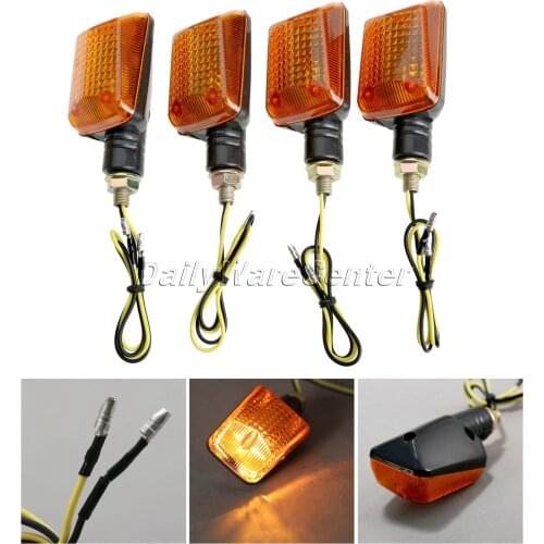 4X Universal Mototcycel 12V Turn Signal Indicator Light Bulb Amber Indicator Blinker Flash Yellow Lense ATV Bike Lamp Motor Part