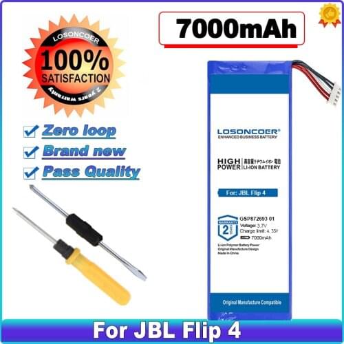 LOSONCOER 7000mAh GSP872693 01 Batteries for JBL Flip 4 Flip4, Flip 4 Special Edition High Capacity Battery +Free Tools