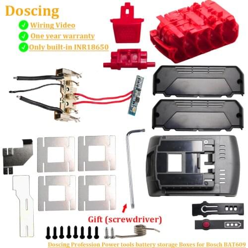 Doscing BAT618 Li-ion Battery Case PCB Charging Protection Circuit Board Shell Box Replacement BAT609 Indicator light