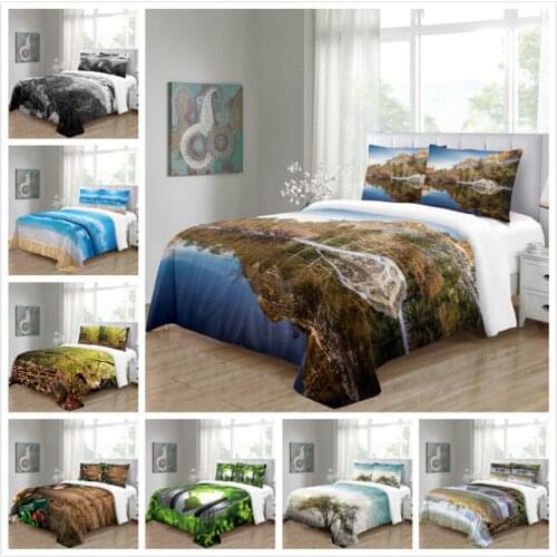 Home Textiles 3d Bedding Set King Size Duvet Cover and Pillowcase Bedclothes 3pcs Rivers and Natural Scenery Hot Sell