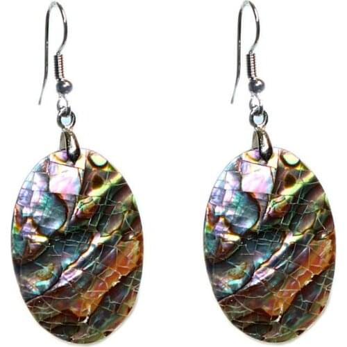European and American fashion 5 pairs of Oval abalone shell ladies hot earrings